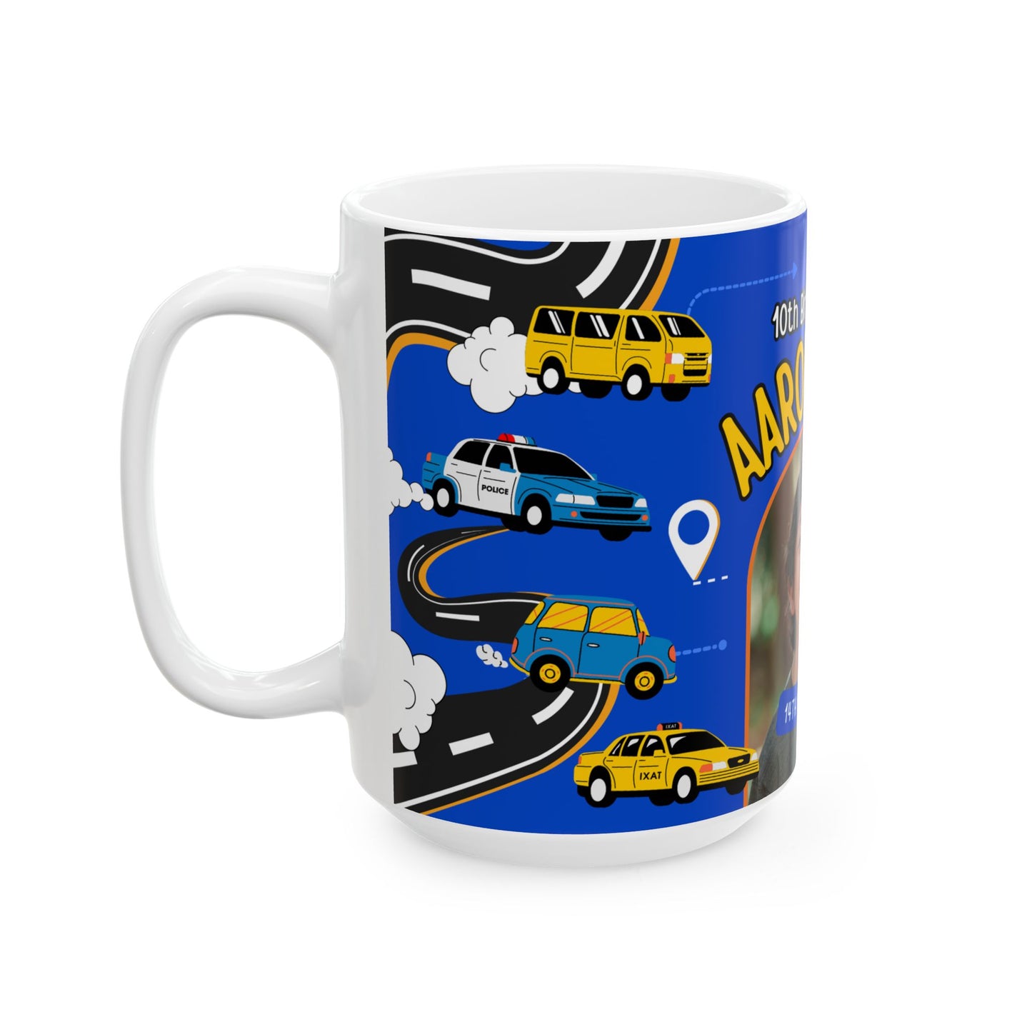 Happy Birthday, Car-Loving Boy, Details Customizable - Ceramic Mug, (11oz, 15oz) - 11236