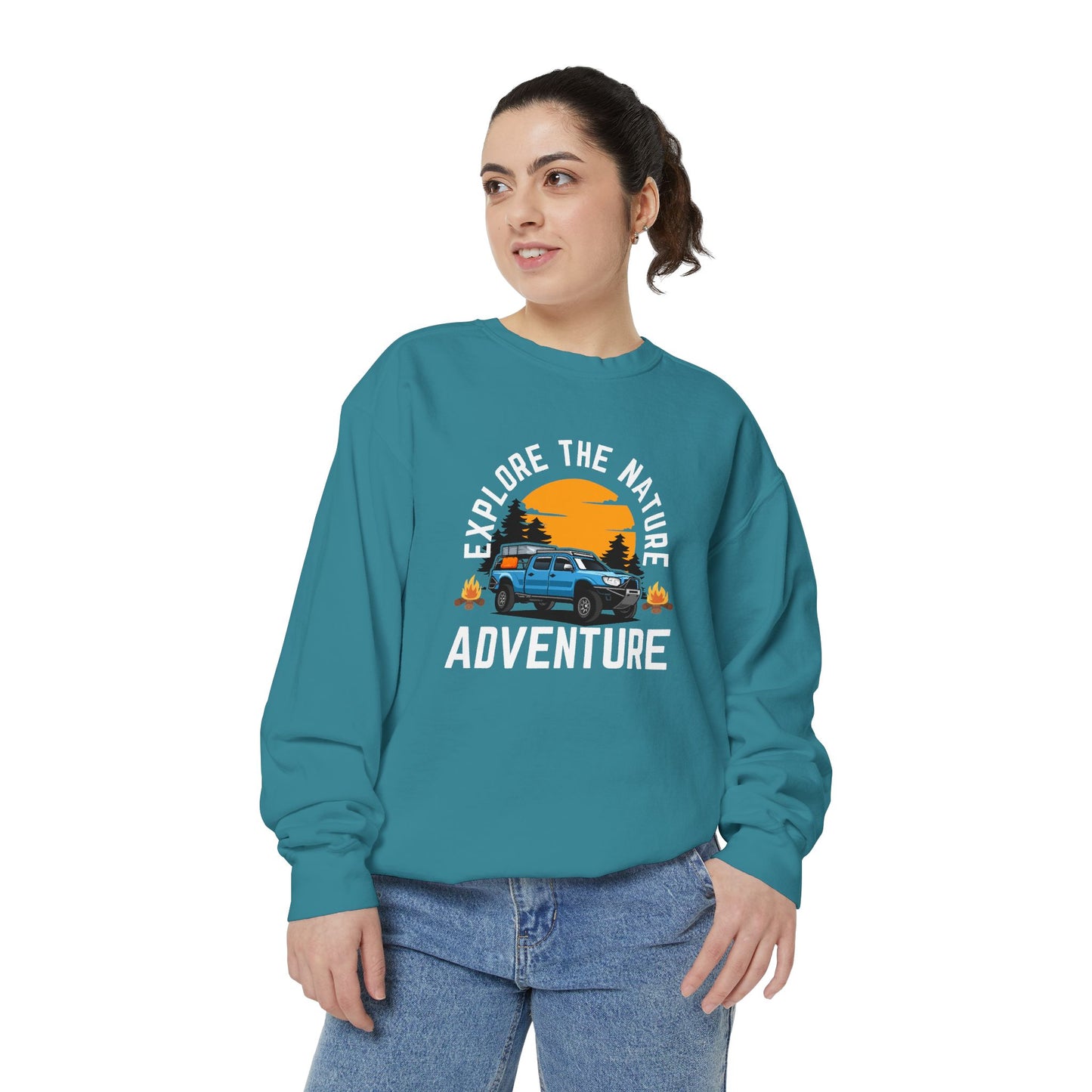 Explore the Nature - Unisex Garment-Dyed Sweatshirt - 10619