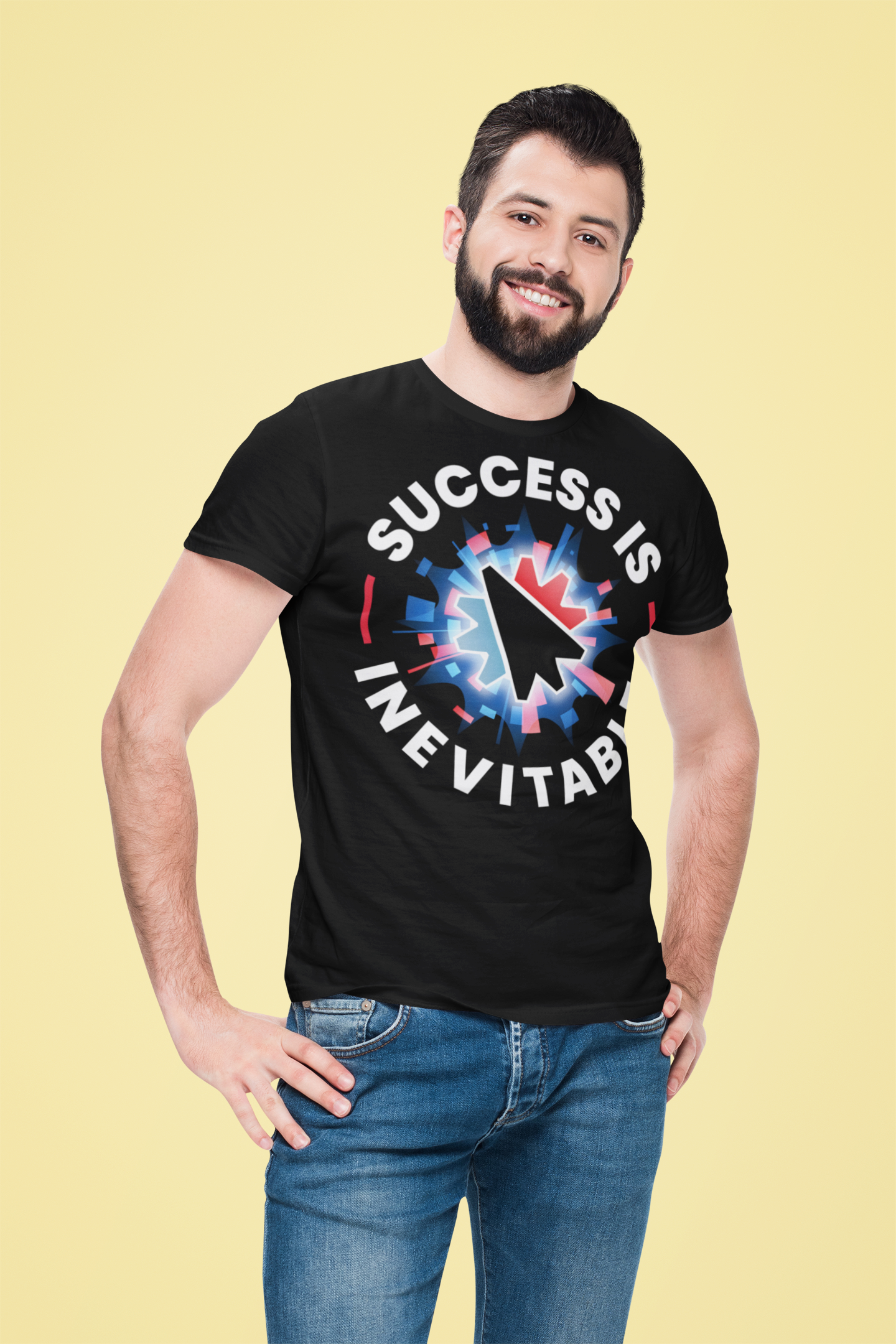 Success Is Inevitable T-Shirt – Motivational Graphic Tee with Cursor Design - 14884