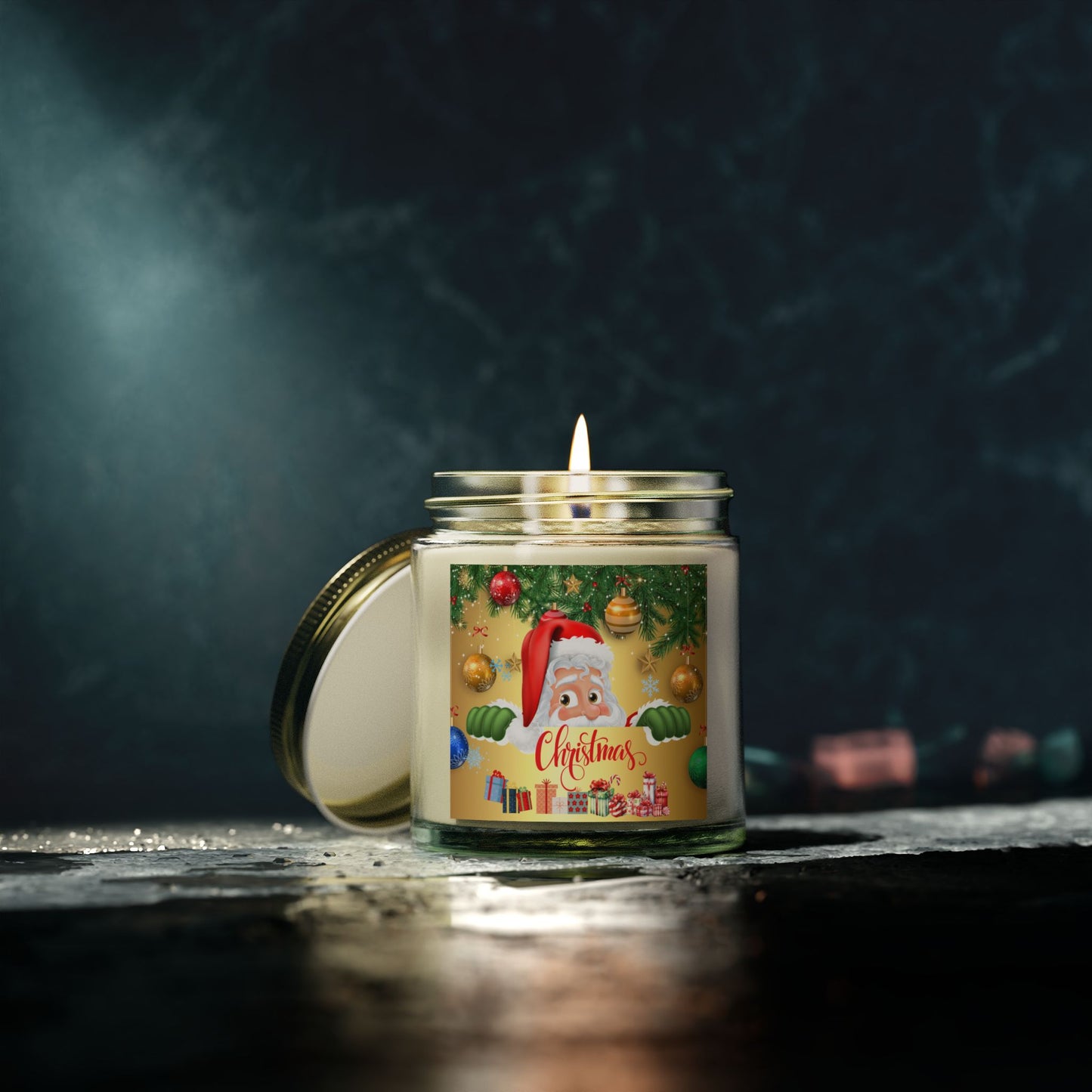 Christmas, Santa - Scented Candles, Coconut Apricot Wax (4oz, 9oz)