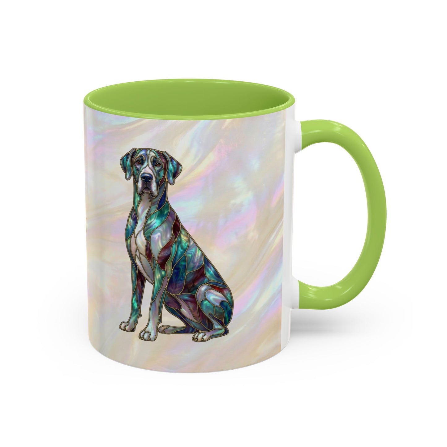 Personalized Great Dane Dog Mug — Stained Glass Design (11/15 oz) - 14550