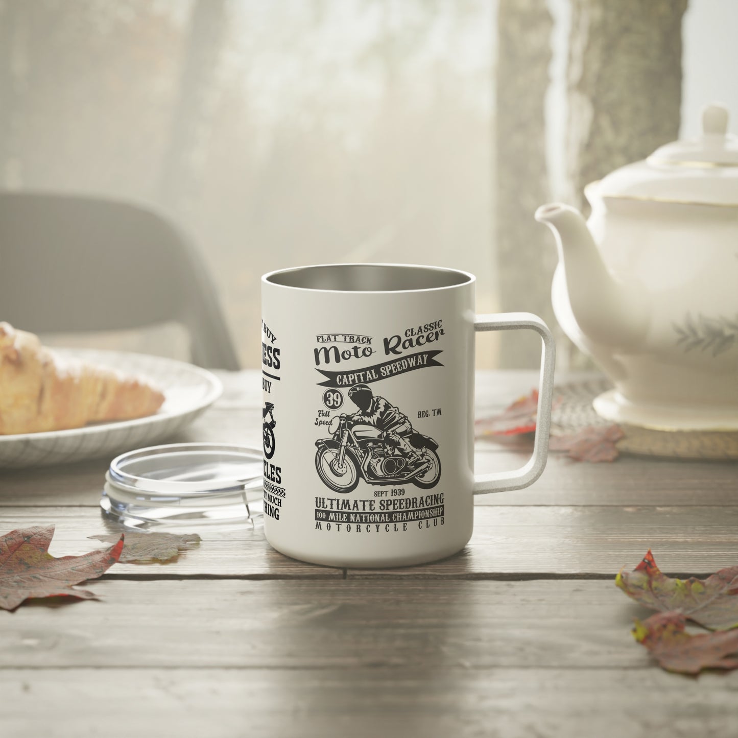 You Can't Buy Happiness But You Can Buy Motorcycles - Insulated Coffee Mug, 10oz