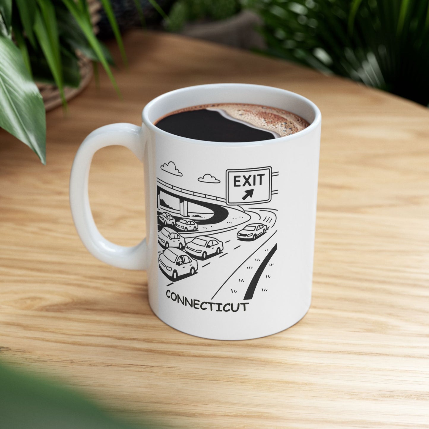 "In Connecticut, the only thing faster than the pace of life is the exit ramp." Ceramic Coffee Mug - 13886