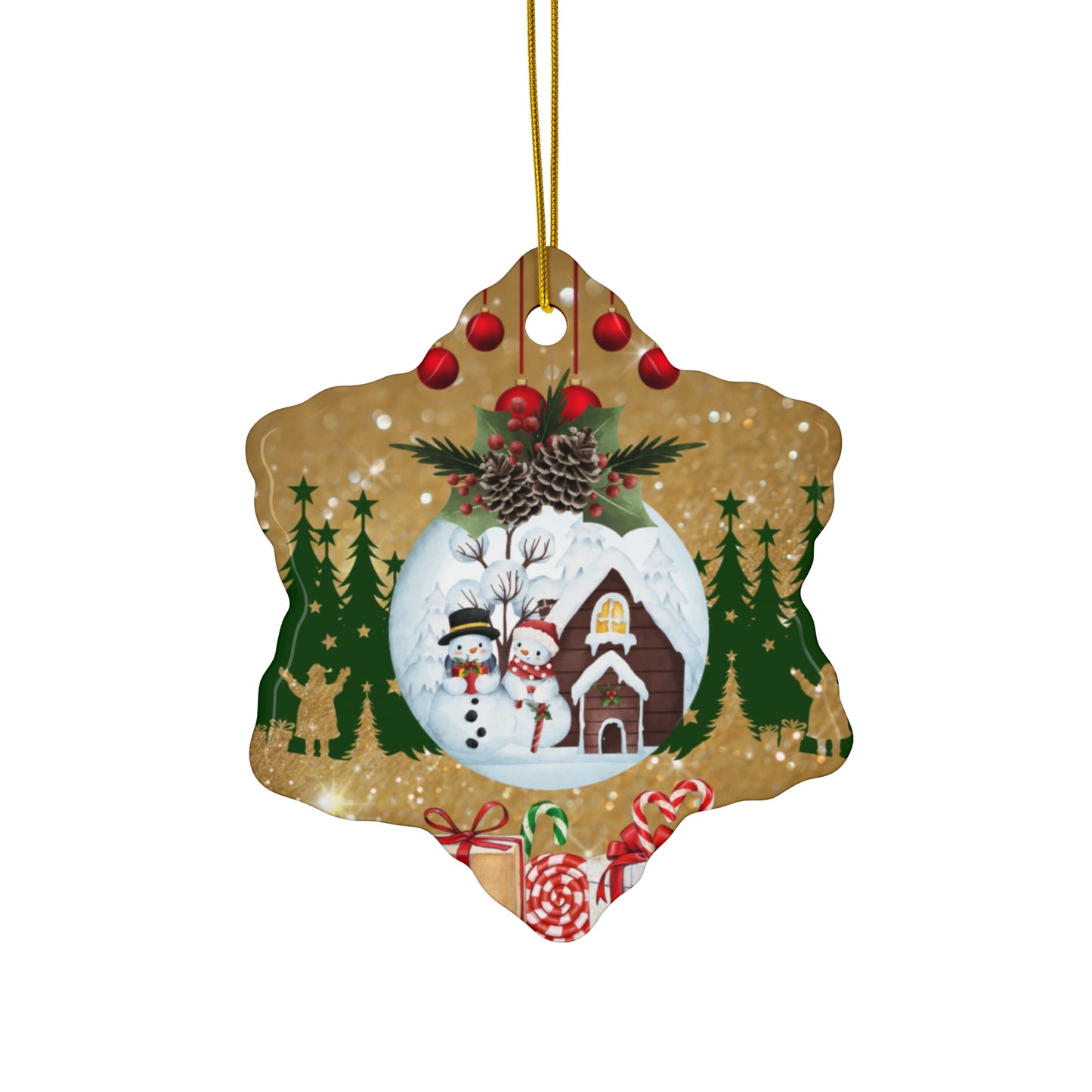 Merry Christmas - Ceramic Ornament, 4 Shapes