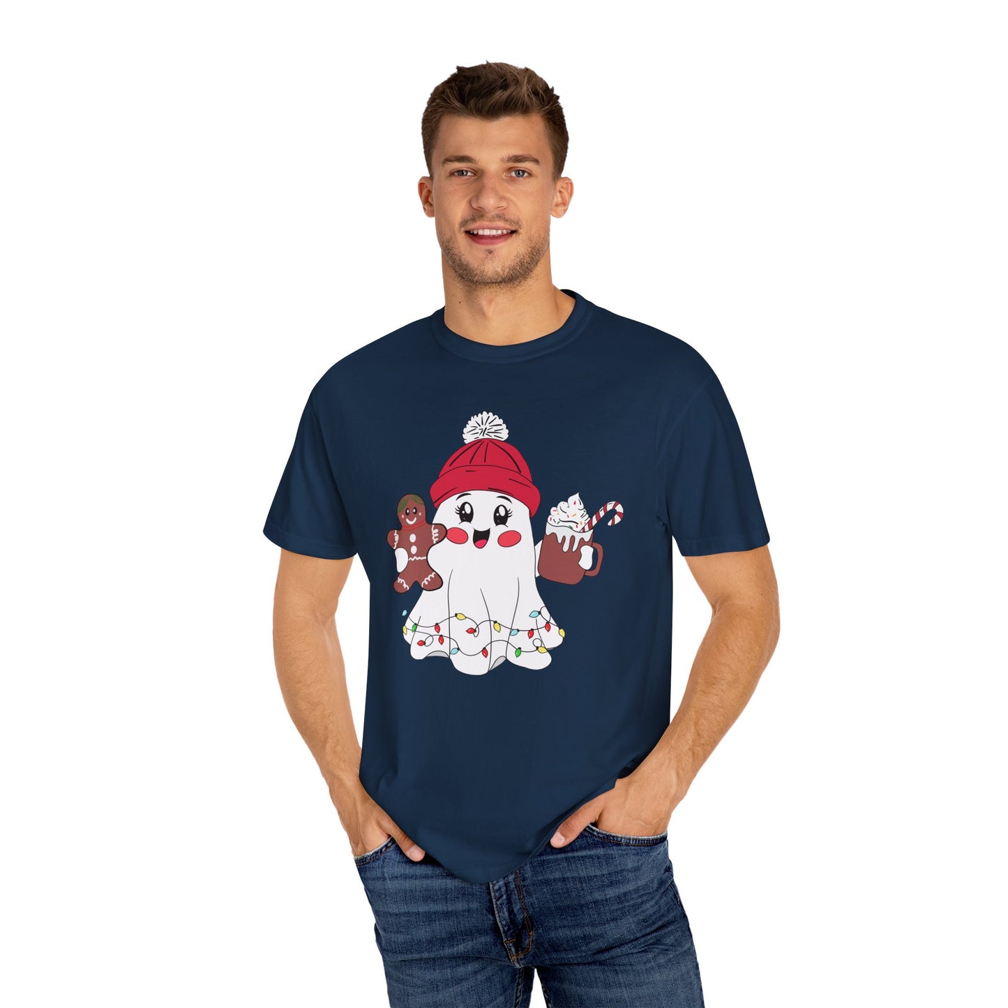 Christmas Ghost - Unisex Garment-Dyed T-shirt - 10408