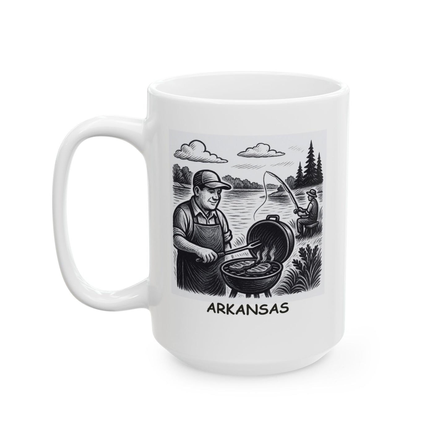 "Arkansas: The only state where you can find the best BBQ and the best fishing spots." Coffee Mug - 13273