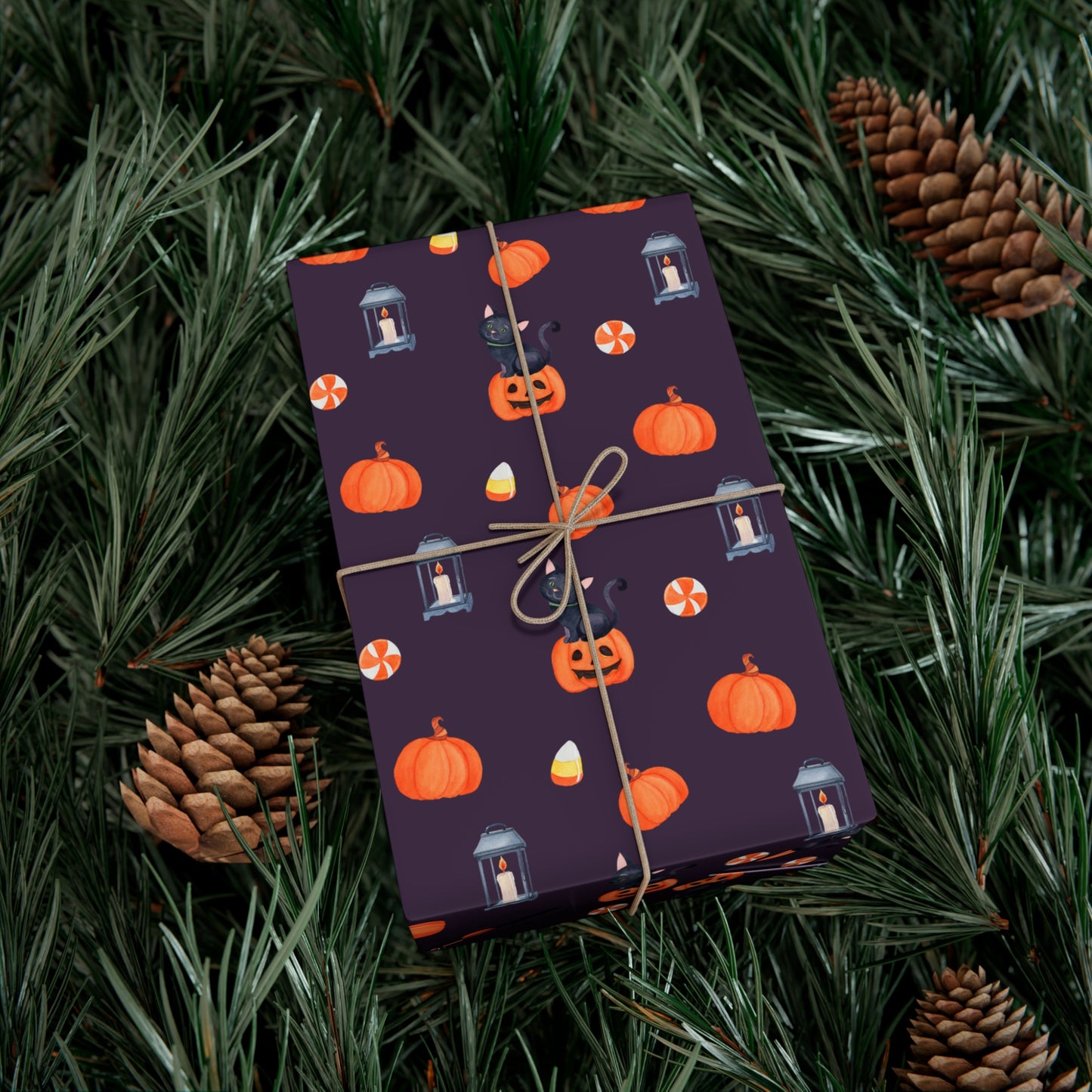 Pumpkin With A Black Cat - Gift Wrap Papers - 13988