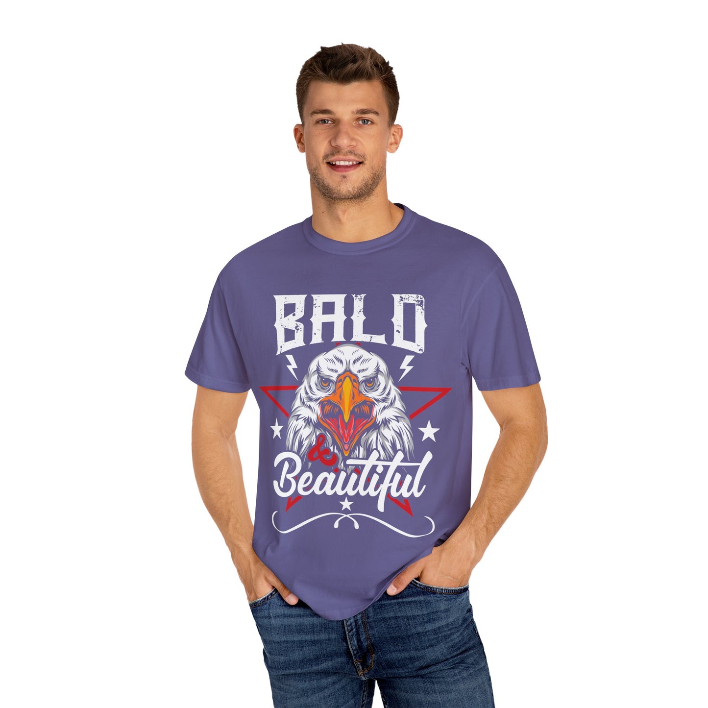 American Eagle, Bald is Beautiful T-Shirt, Unisex Garment-Dyed Tee - 13491