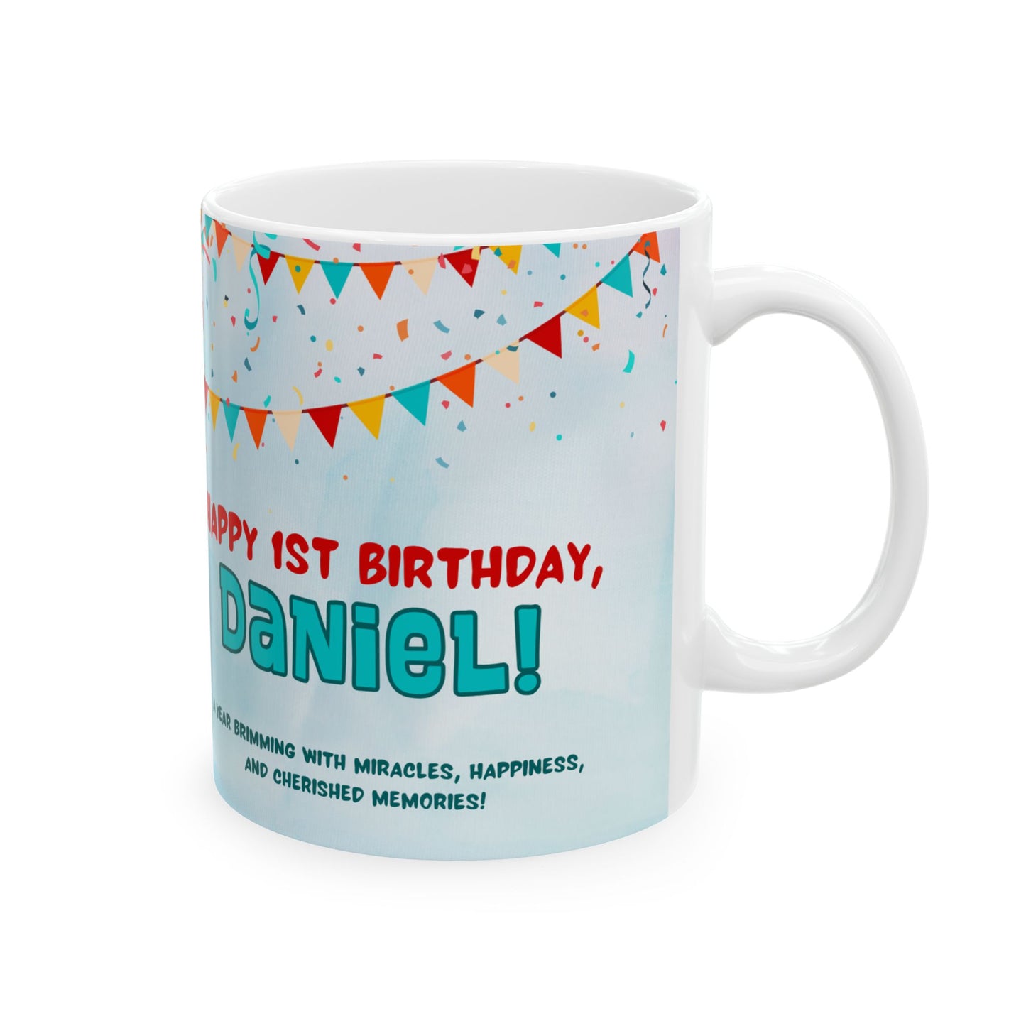 Personalized Birthday Mug, Custom Celebration Cup for Kids, 1st Birthday Gift, Party Favor, Photo Mug - 13996