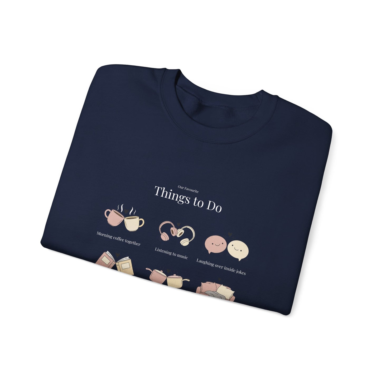 Our Favourite Things to Do Together – Personalised Illustration Crewneck Sweatshirt | Valentine’s Gift - 14726