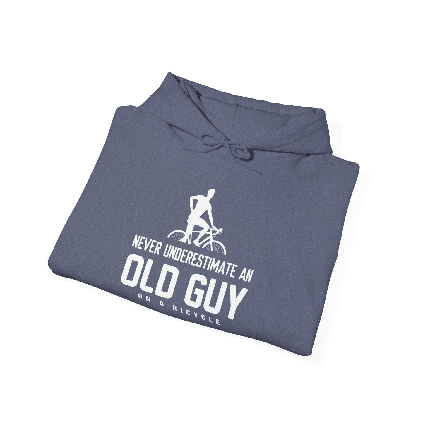 Never Underestimate An Old Guy On A Bicycle - Unisex Heavy Blend™ Hooded Sweatshirt