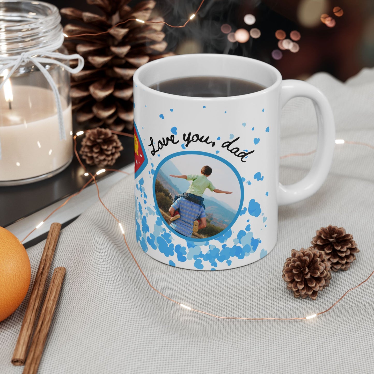 Super Dad Ceramic Mug - Perfect Gift for Father's Day, Birthdays, or Family Celebrations, Personalized Coffee Cup, Unique Dad Mug - 14001