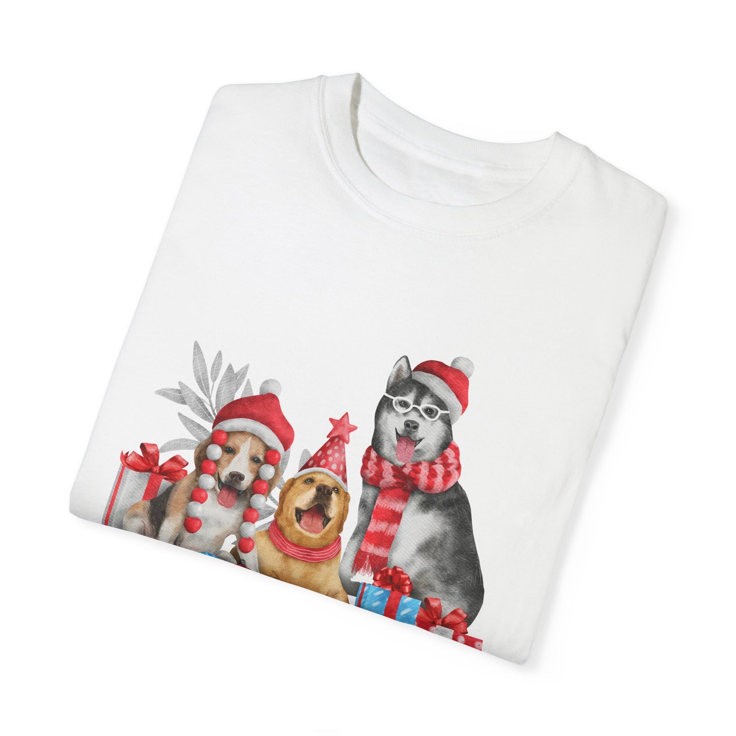 Dogs, Merry Christmas - Unisex Garment-Dyed T-shirt - 10284