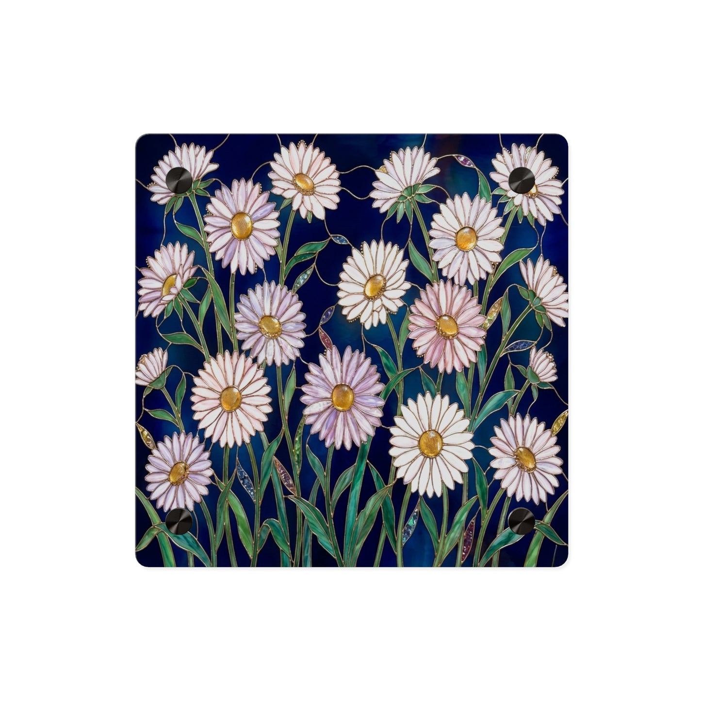 Aster Field Acrylic Wall Art Panel — Floral Home Décor - 14607
