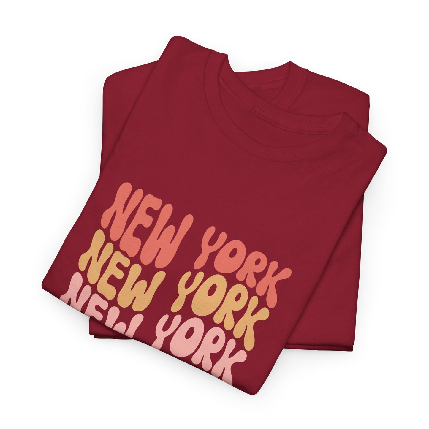 Retro New York Unisex Heavy Cotton Tee - Casual Streetwear Style - 12003