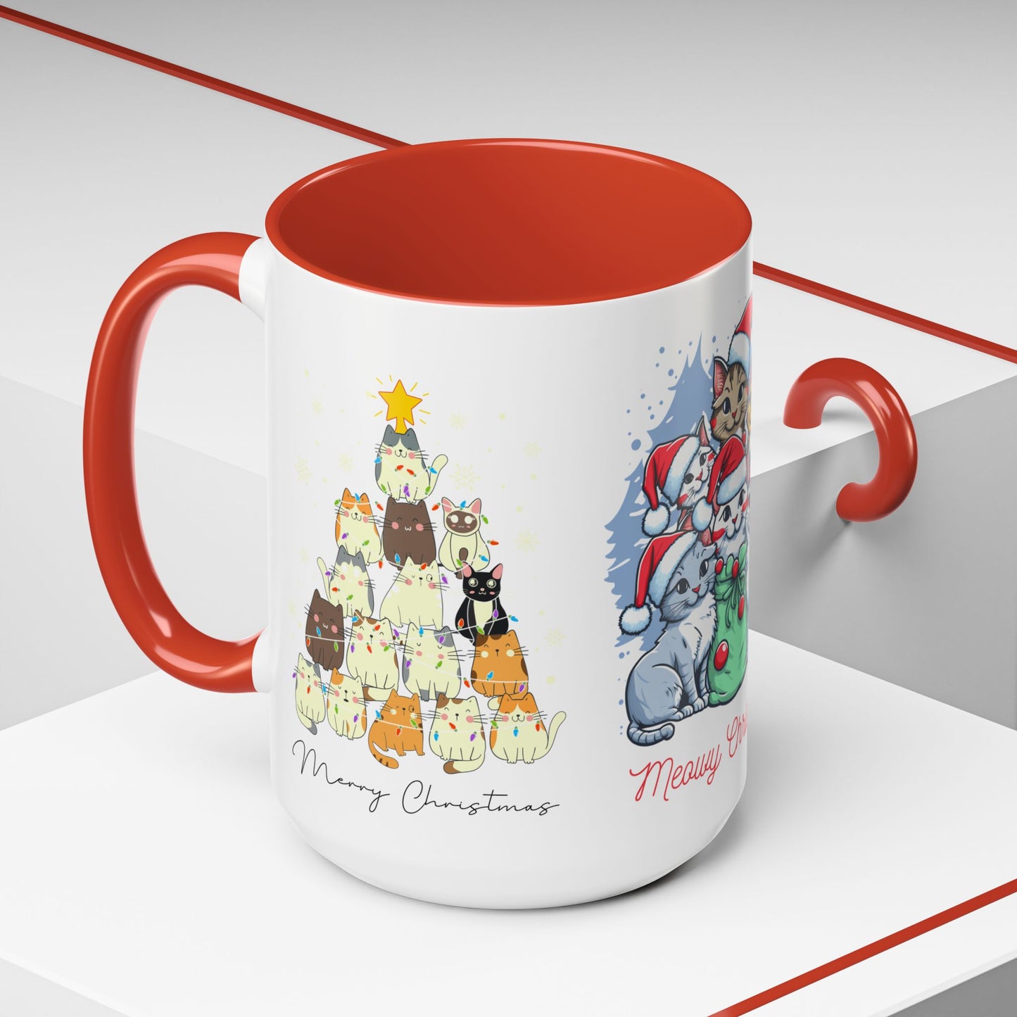 Meowy Christmas - Accent Coffee Mug (11, 15oz)