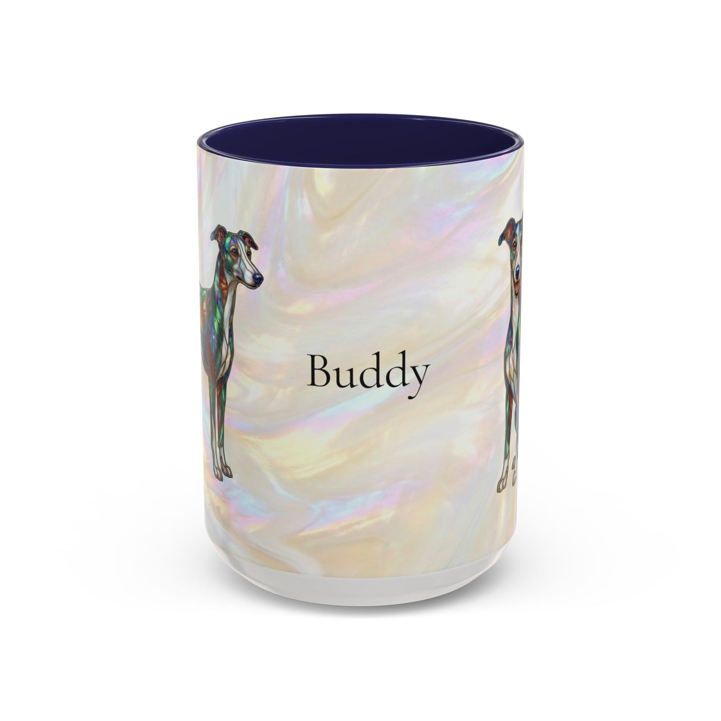 Whippet Accent Coffee Mug – Stained Glass Design 11/15oz - 14652