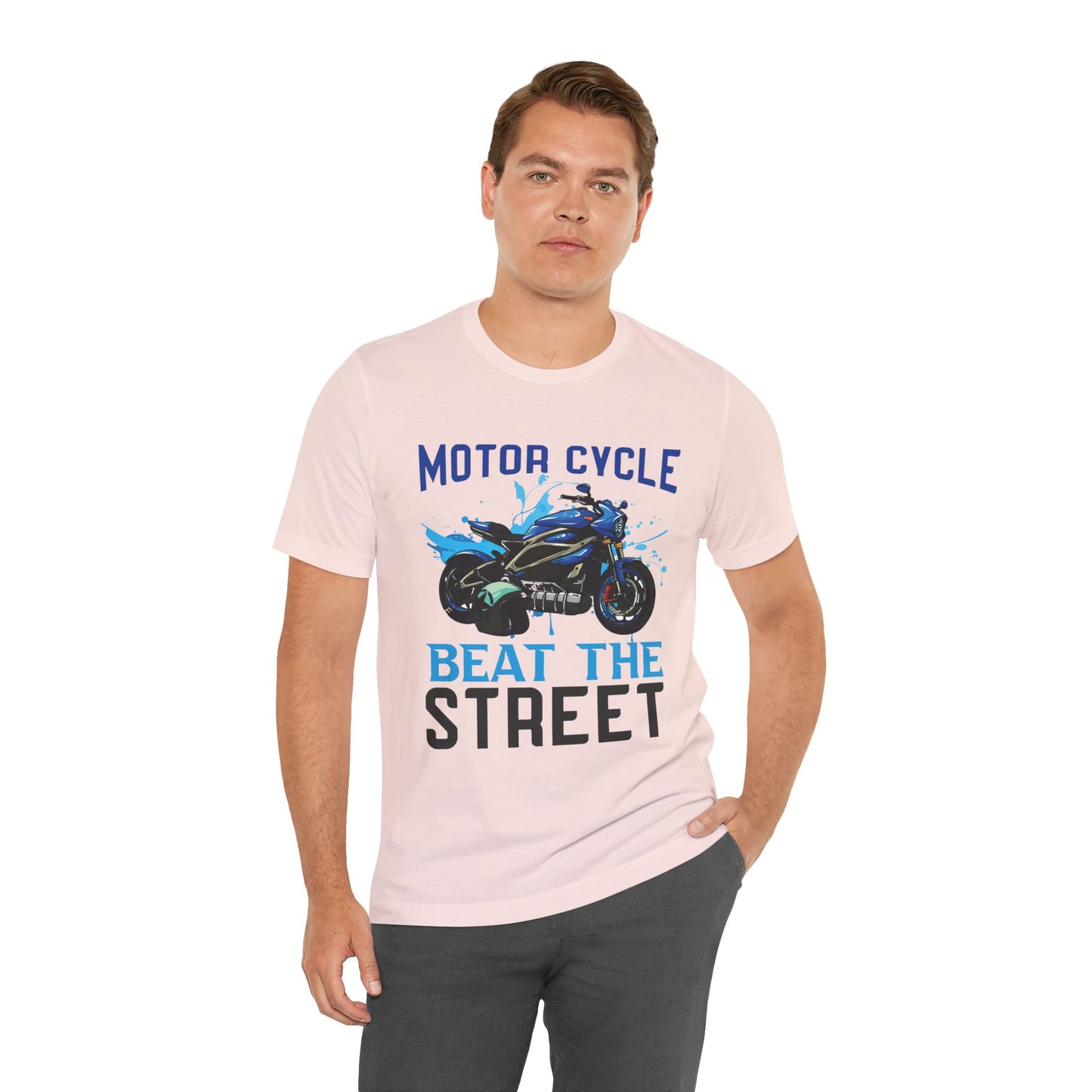 Motorcycle, Beat The Street - Unisex Jersey Short Sleeve Tee - 13596