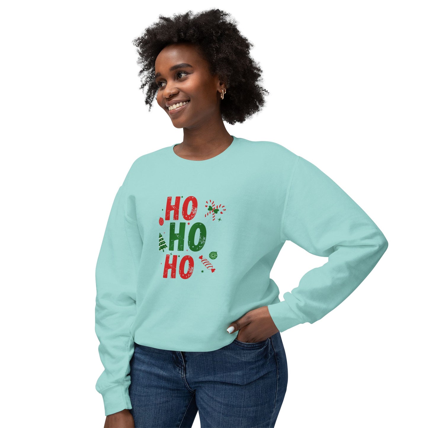 Ho Ho Ho - Unisex Lightweight Crewneck Sweatshirt - 10527