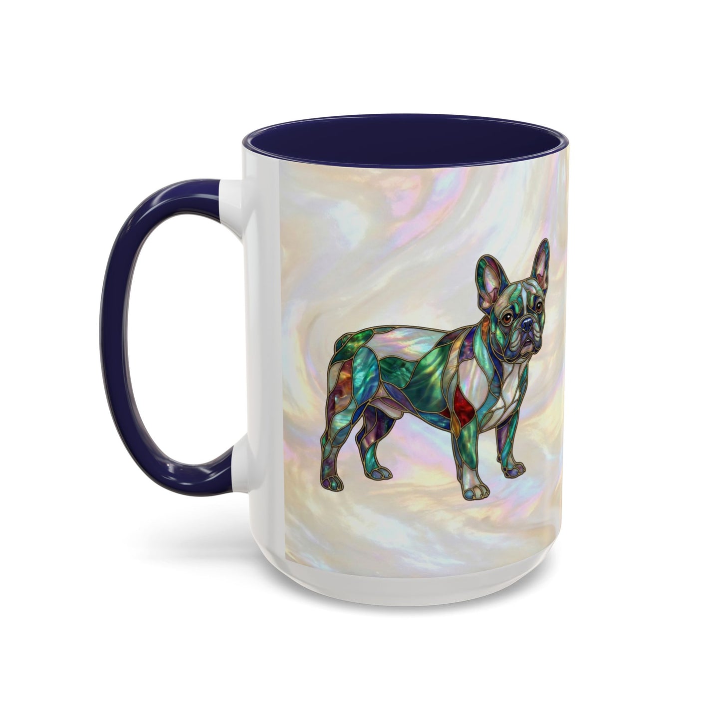 French Bulldog Accent Coffee Mug -Stained Glass Style (11/15oz) - 14632