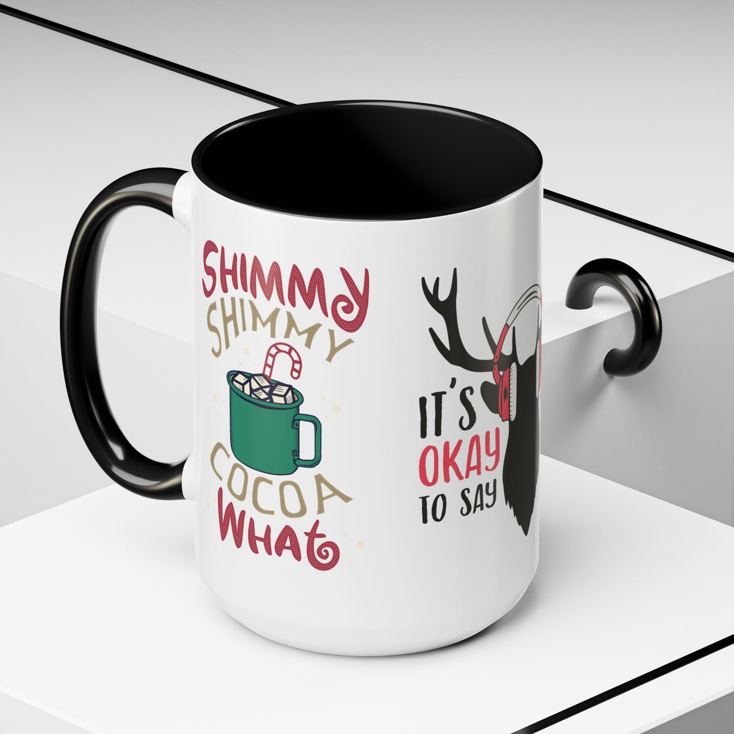 It's Ok To Say Ho Ho! - Accent Coffee Mug (11, 15oz)