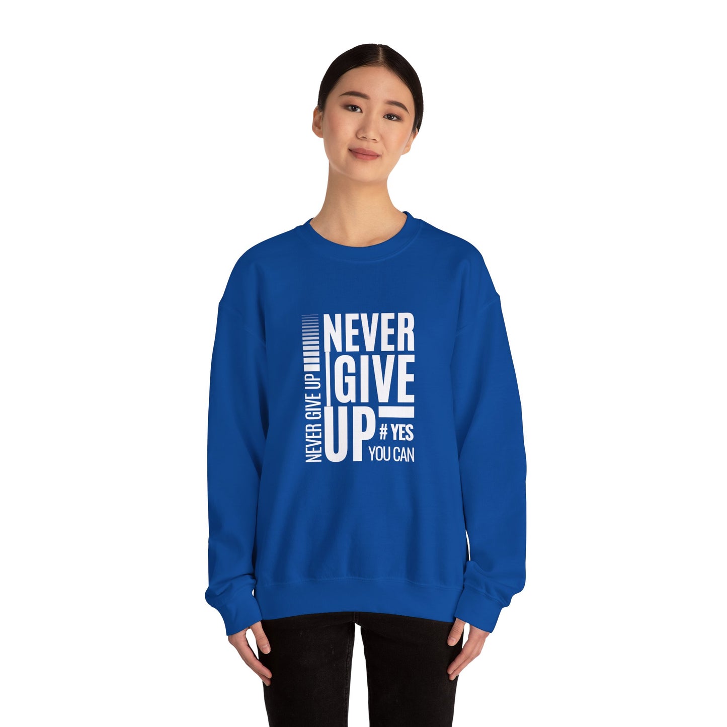 Never Give Up, Yes You Can - Unisex Heavy Blend™ Crewneck Sweatshirt