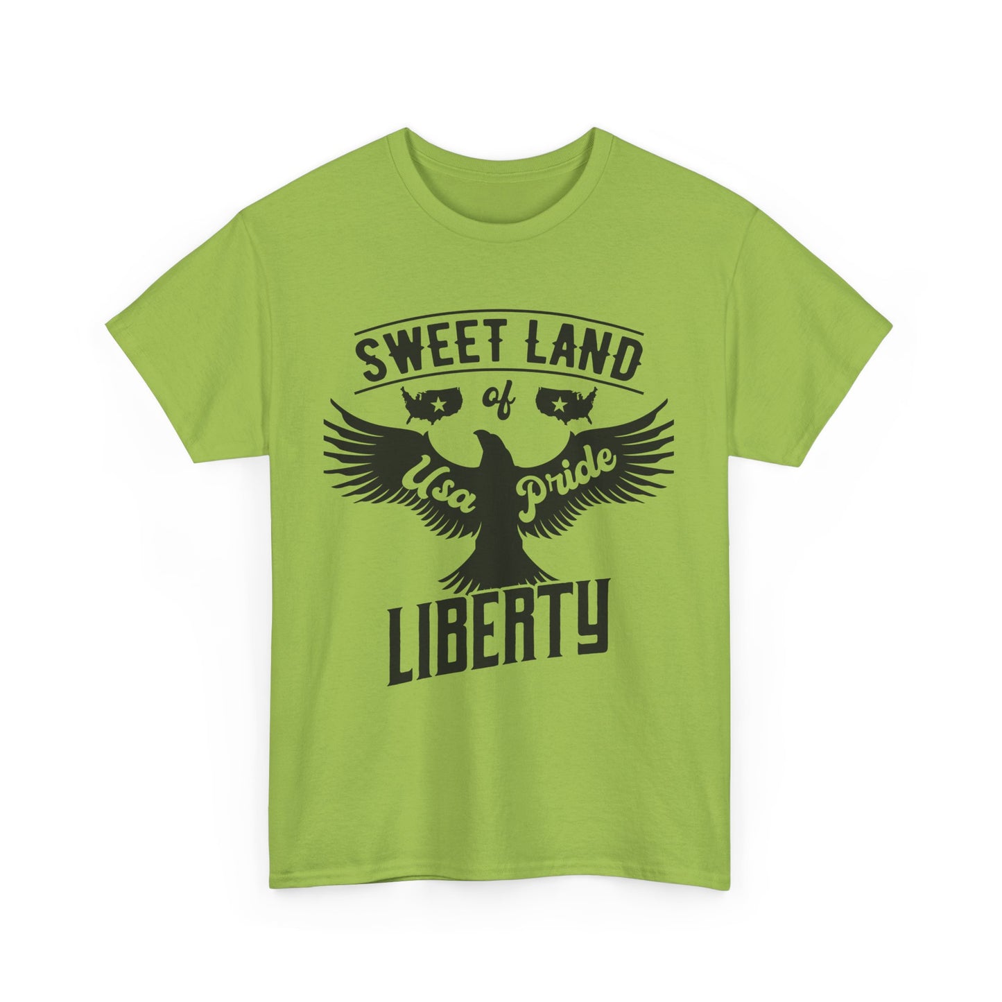 Sweet Land of Liberty Design, Unisex Heavy Cotton Tee: Patriotic T-shirt, Gift for Freedom Lovers, Casual Wear, Independence Day Shirt - 13492