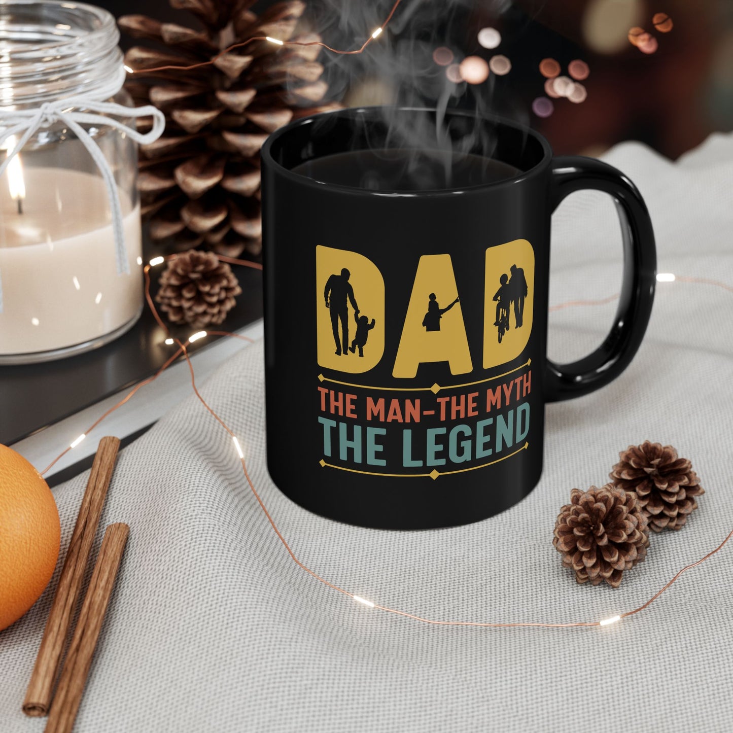 Dad, The Man, The Myth, The Legend - Black Mug (11oz, 15oz) - 12934