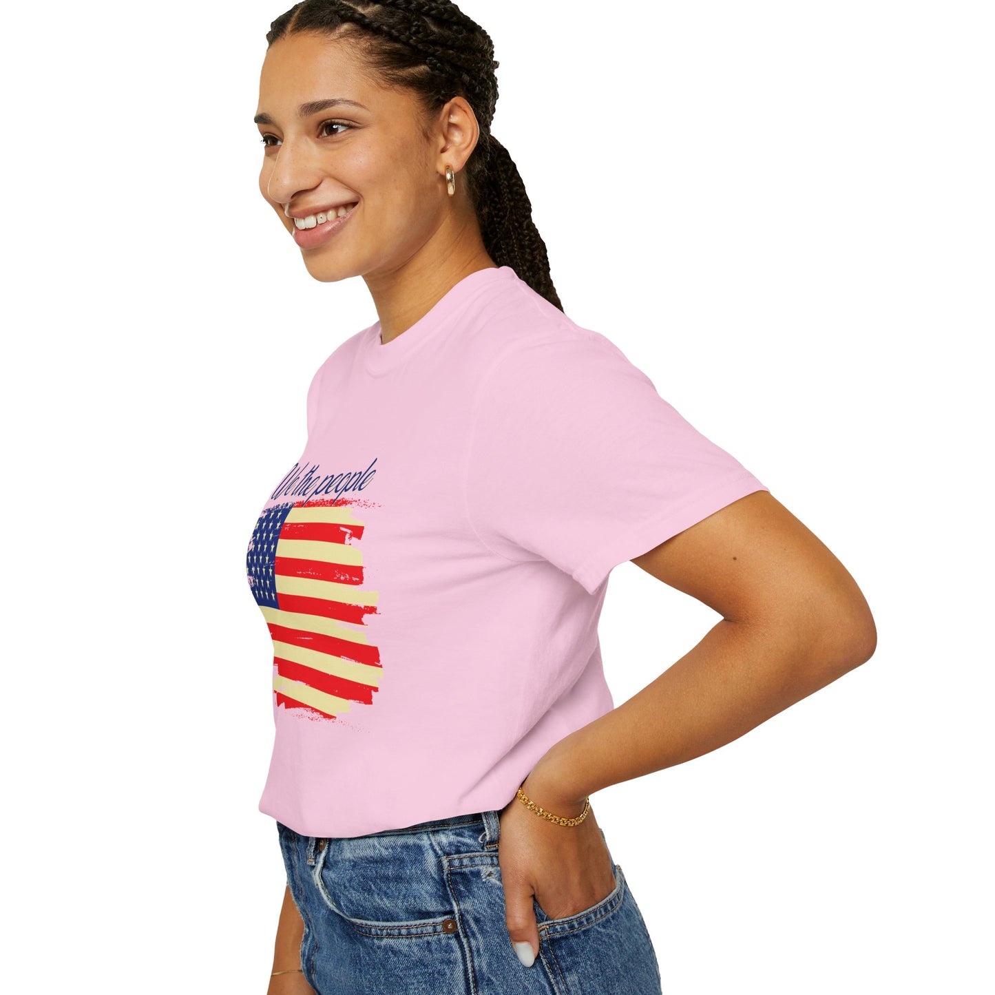 Patriotic Garment-Dyed T-Shirt - We the People, Independence Day Gift, Casual Wear, Constitution Day, Freedom Apparel - 13691