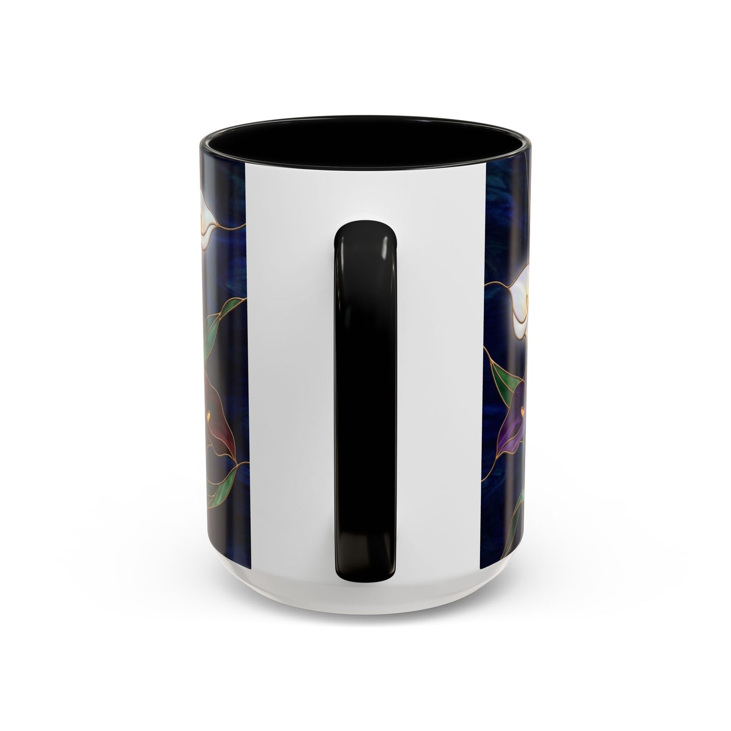 Calla Lily Floral Coffee Mug — Stained Glass Design (11/15oz) - 14557