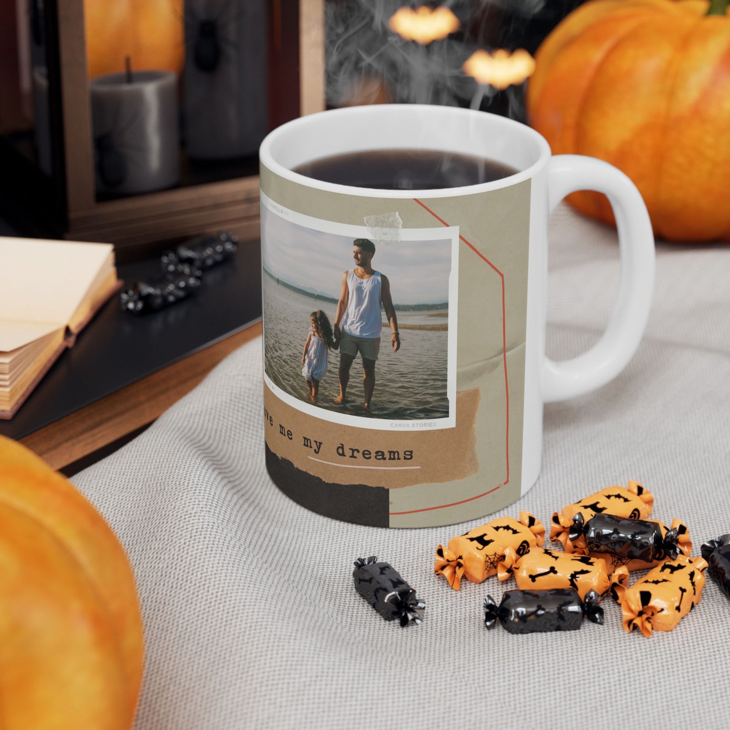 Personalized Ceramic Mug, Custom Coffee Cup for Dad, Father's Day Gift, Unique Photo Mug, Memory Keepsake - 14025