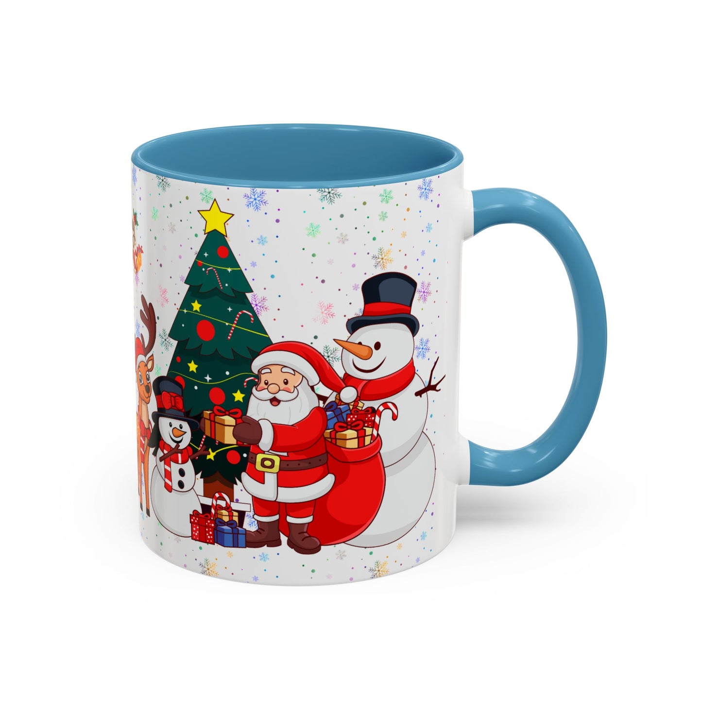 Christmas Party, Santa, Snowman, Reindeer - Accent Coffee Mug (11, 15oz) - 10426