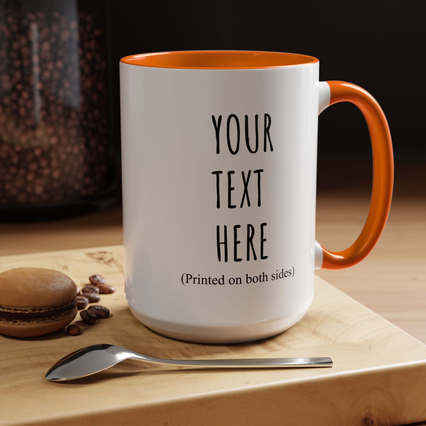 Personalized Accent Coffee Mug – Custom Text Printed Both Sides (11oz & 15oz) - 14676