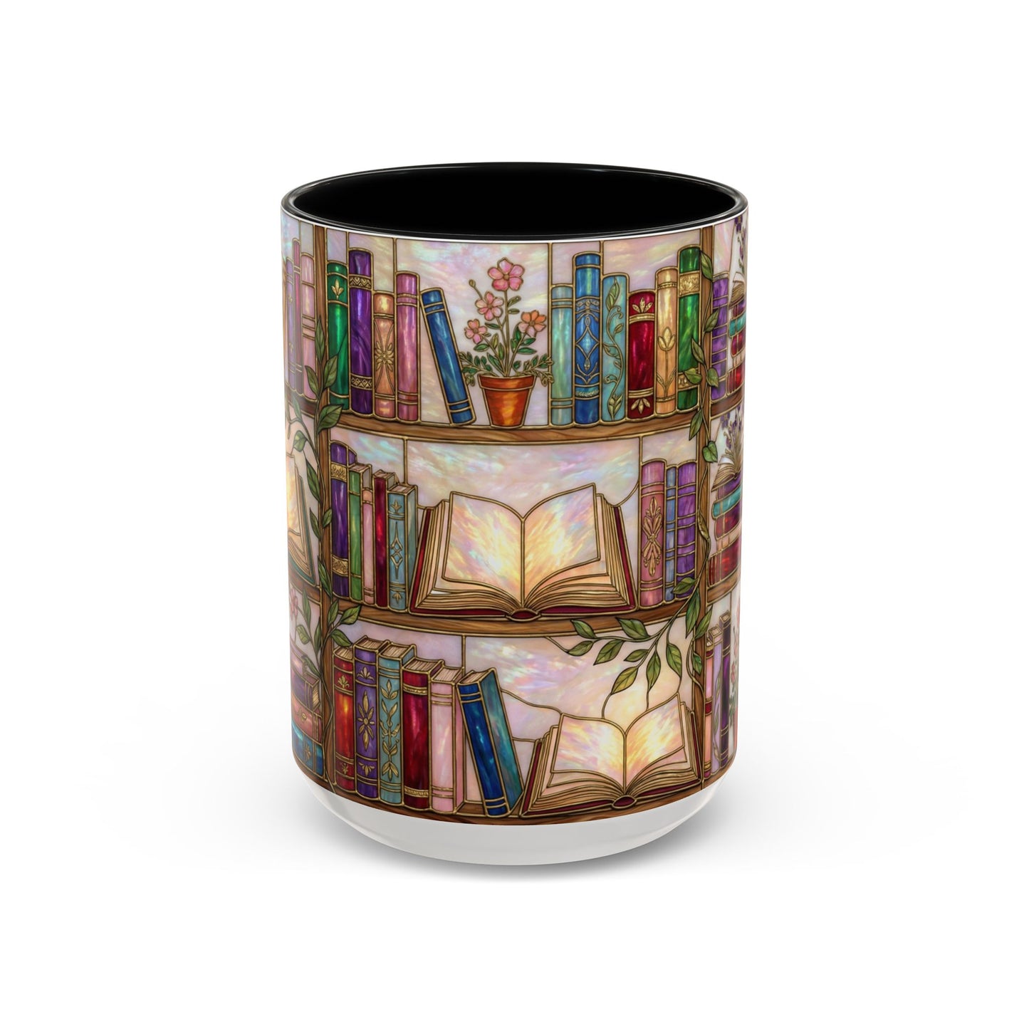 Bookish Accent Coffee Mug — Stained Glass Design (11/15 oz) - 14528