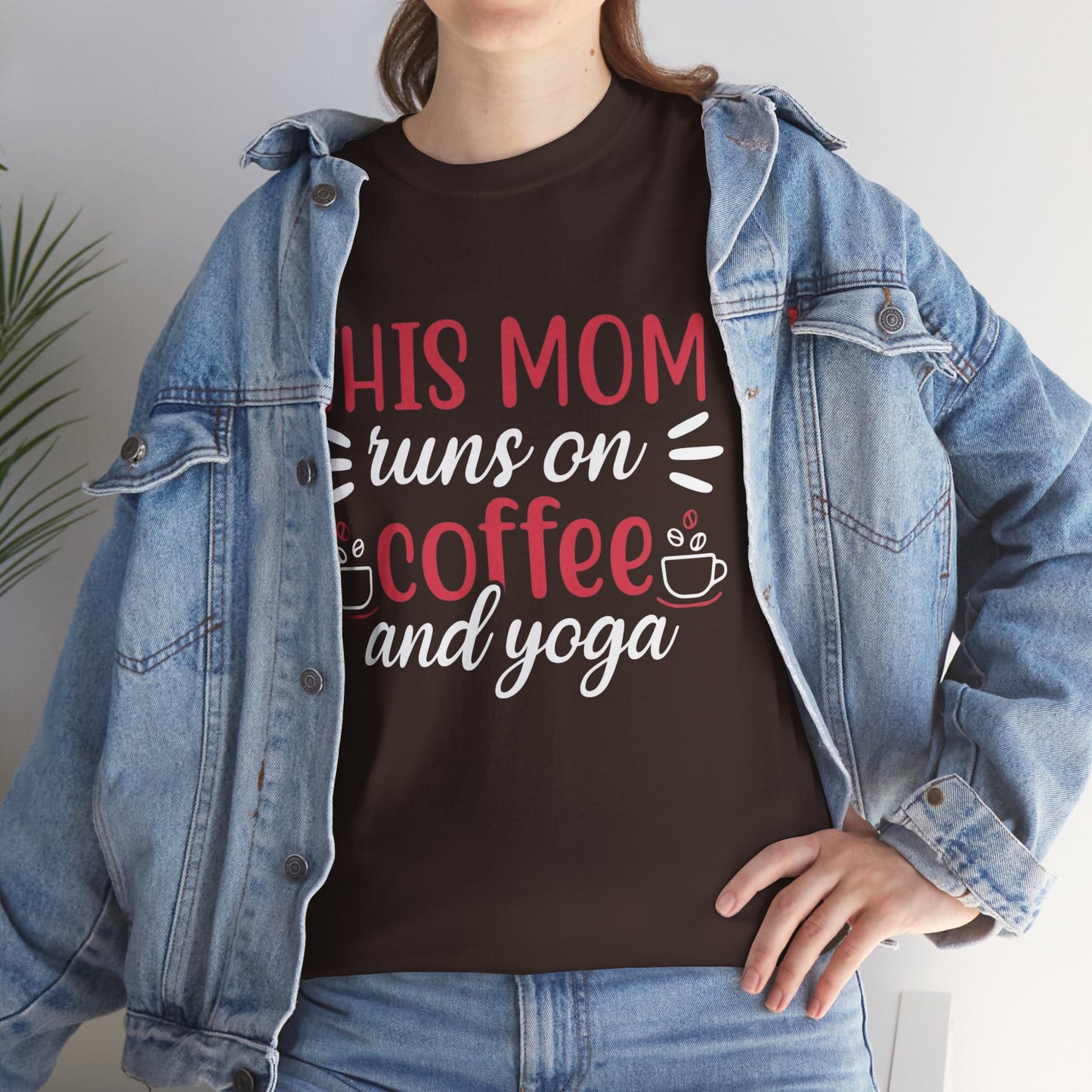 This Mom Runs on Coffee and Yoga T-Shirt – Funny Mother’s Day Gift Tee - 14881