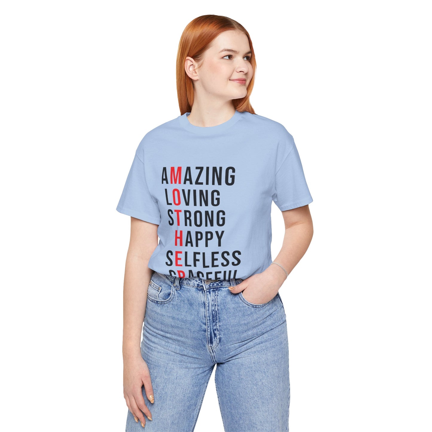 Amazing, Loving, Strong, Happy, Selfless, Graceful Mother - Unisex Jersey Short Sleeve Tee