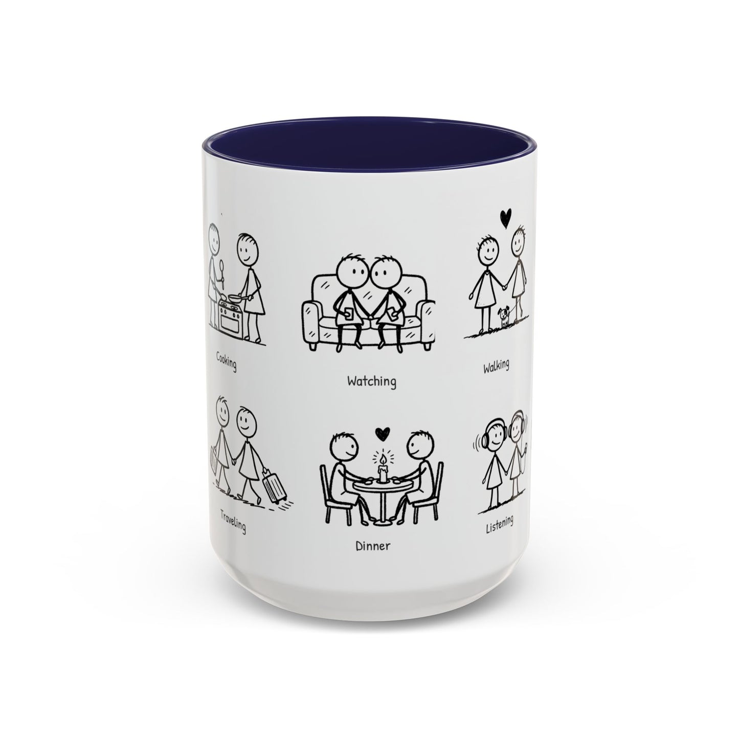 Our Favorite Things to Do Valentine’s Mug – Cozy Couples Illustrated Accent Coffee Mug - 14705
