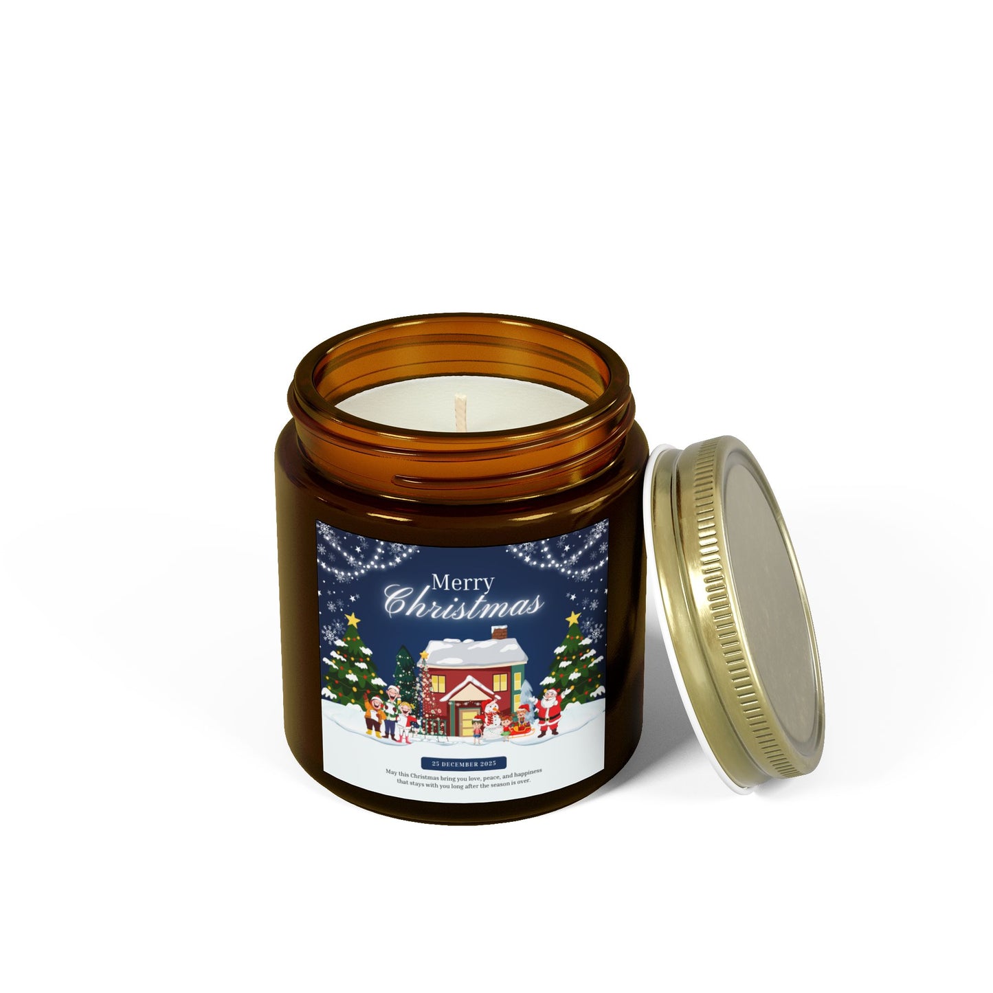 Merry Christmas, Happy New Year - Scented Candles, Coconut Apricot Wax (4oz, 9oz)