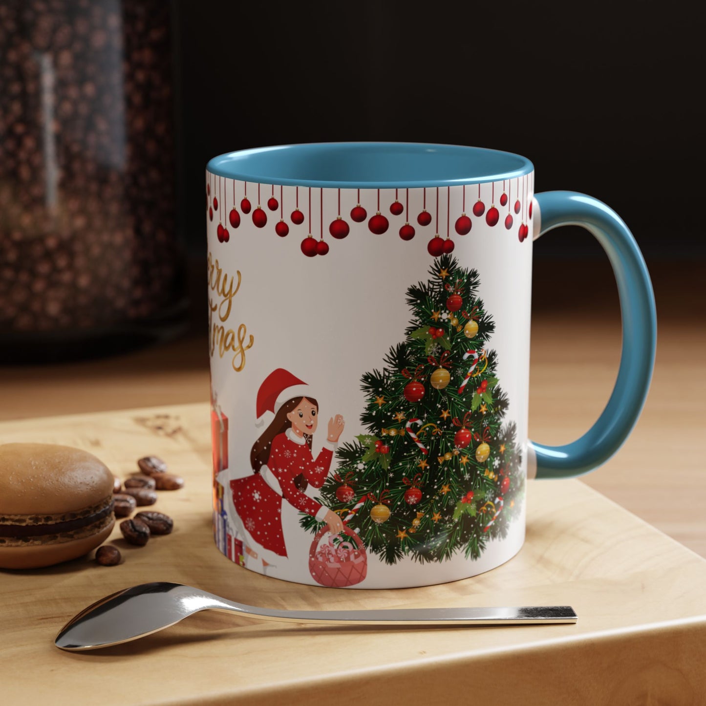 Merry Christmas - Accent Coffee Mug (11, 15oz)