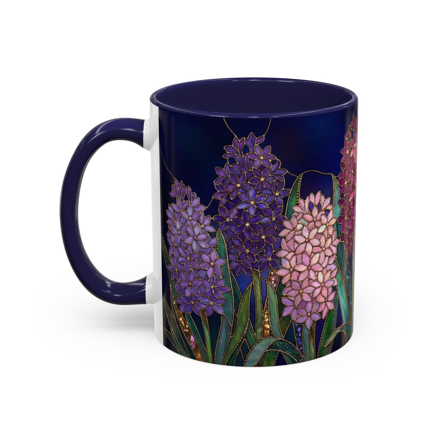 Hyacinth Floral Coffee Mug — Stained Glass Design (11/15 oz) - 14570