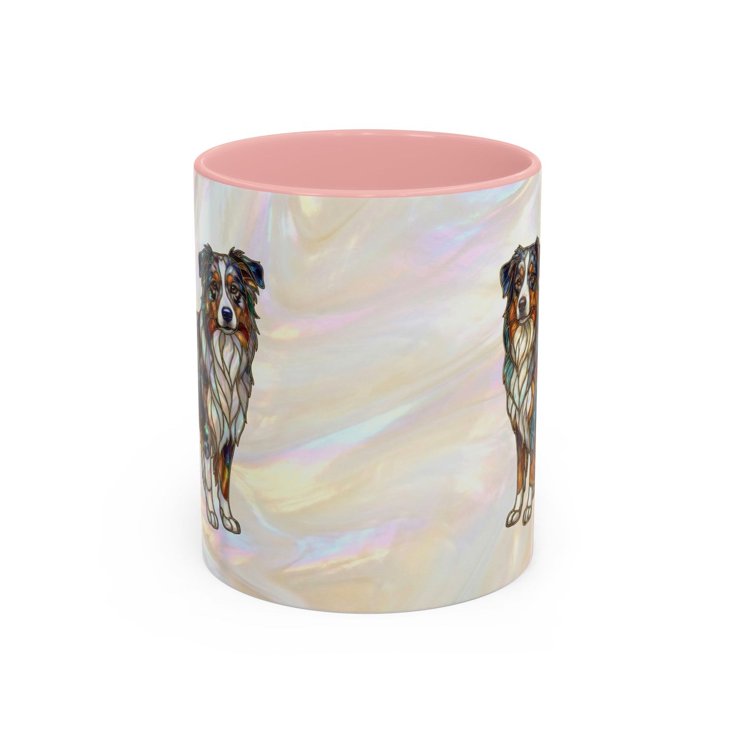 Australian Shepherd Accent Coffee Mug — Stained Glass Design (11/15oz) -14614