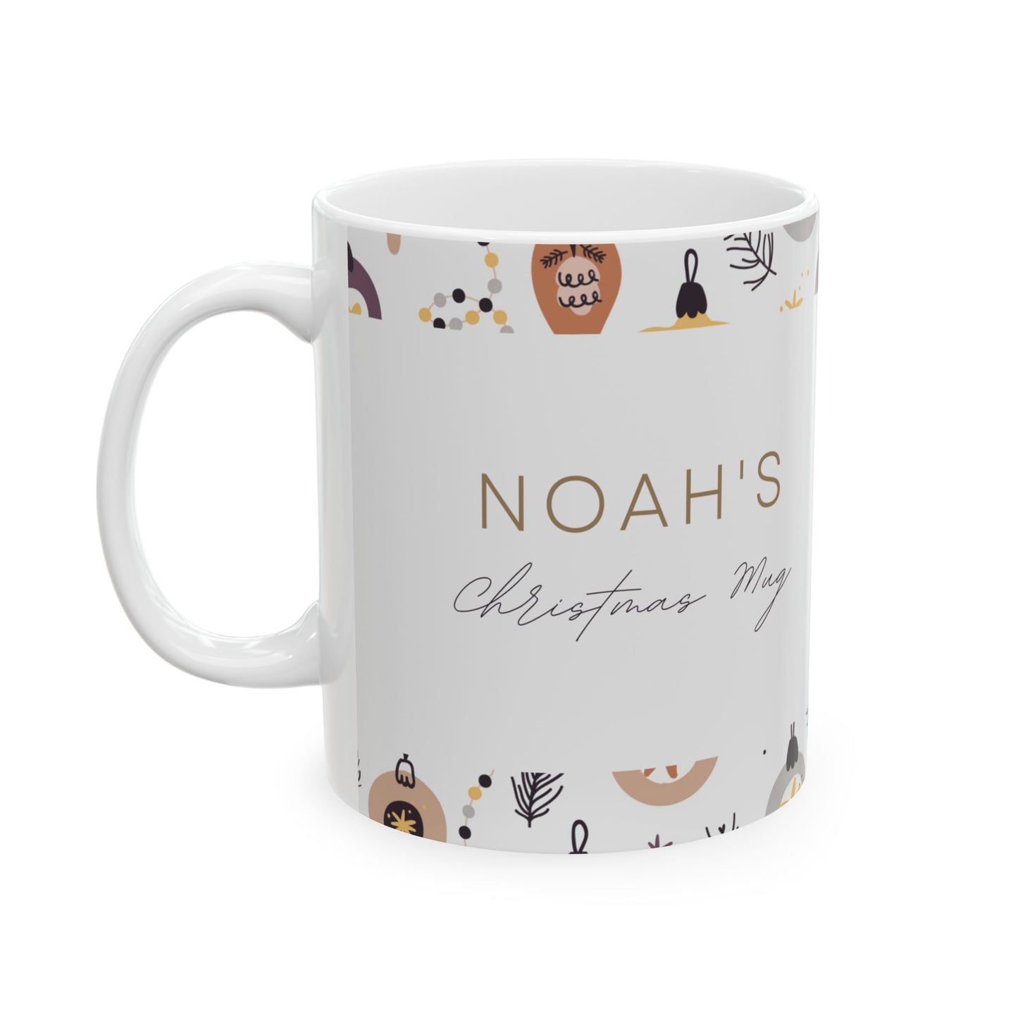 Noah's Christmas Mug, Photo & Name Customizable - Ceramic Mug, (11oz, 15oz) - 11061