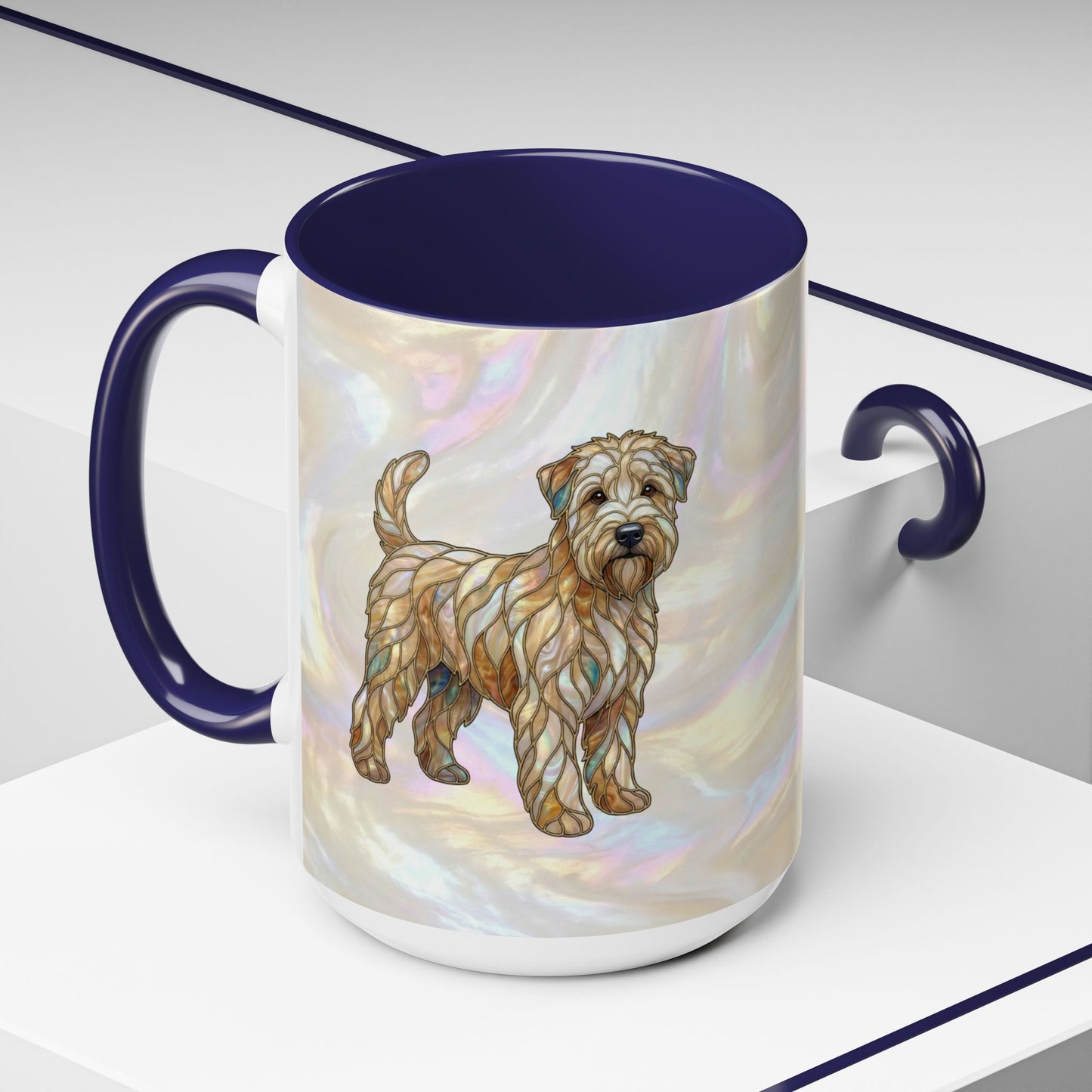 Wheaten Terrier Accent Coffee Mug – Stained Glass Design 11/15oz - 14651