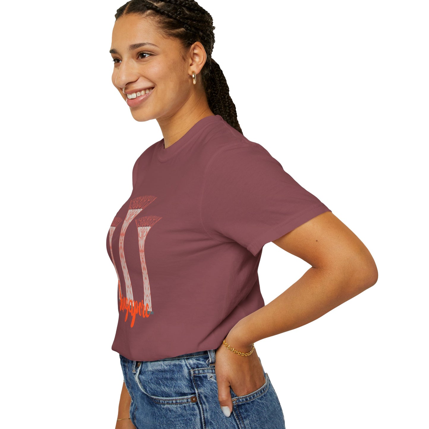 SingaporeT-Shirt - Casual Unisex Garment-Dyed Tee - 12085
