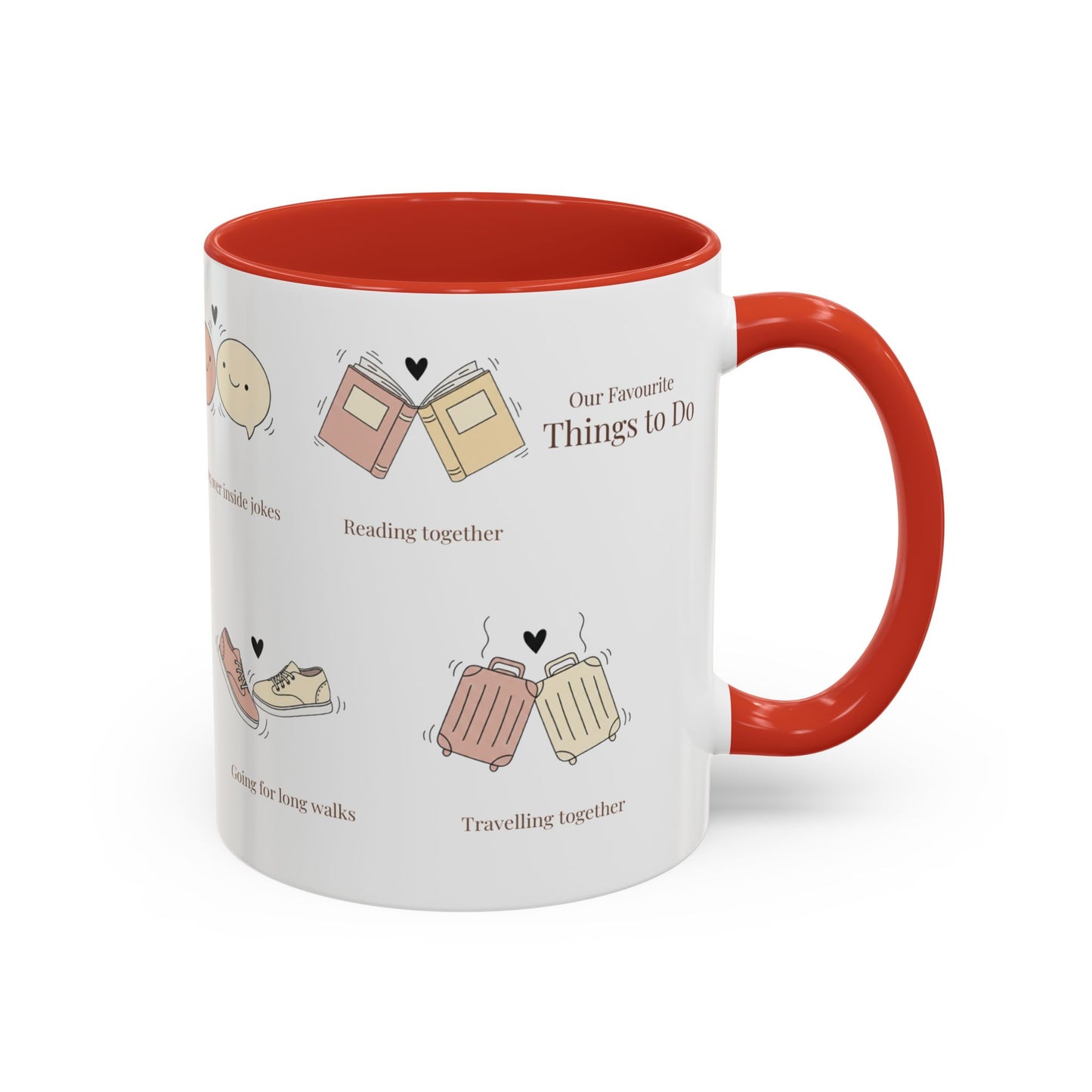 Our Favorite Things to Do Valentine’s Mug – Cozy Couples Illustrated Accent Coffee Mug - 14702