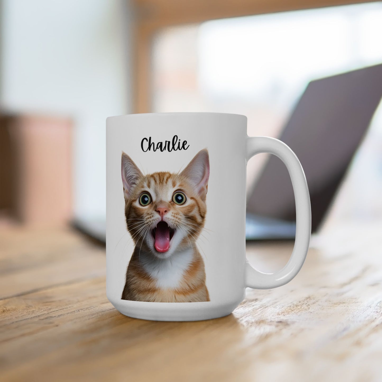 Cute Cat Ceramic Mug, Funny Pet Lover Gift, Cat Mom Coffee Cup, Animal Lover Mug, Personalized Drinkware - 14193