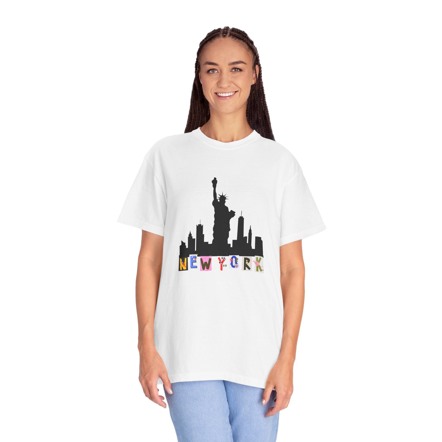 New York Skyline Graphic T-Shirt - Unisex Garment-Dyed Tee for City Lovers - 12002