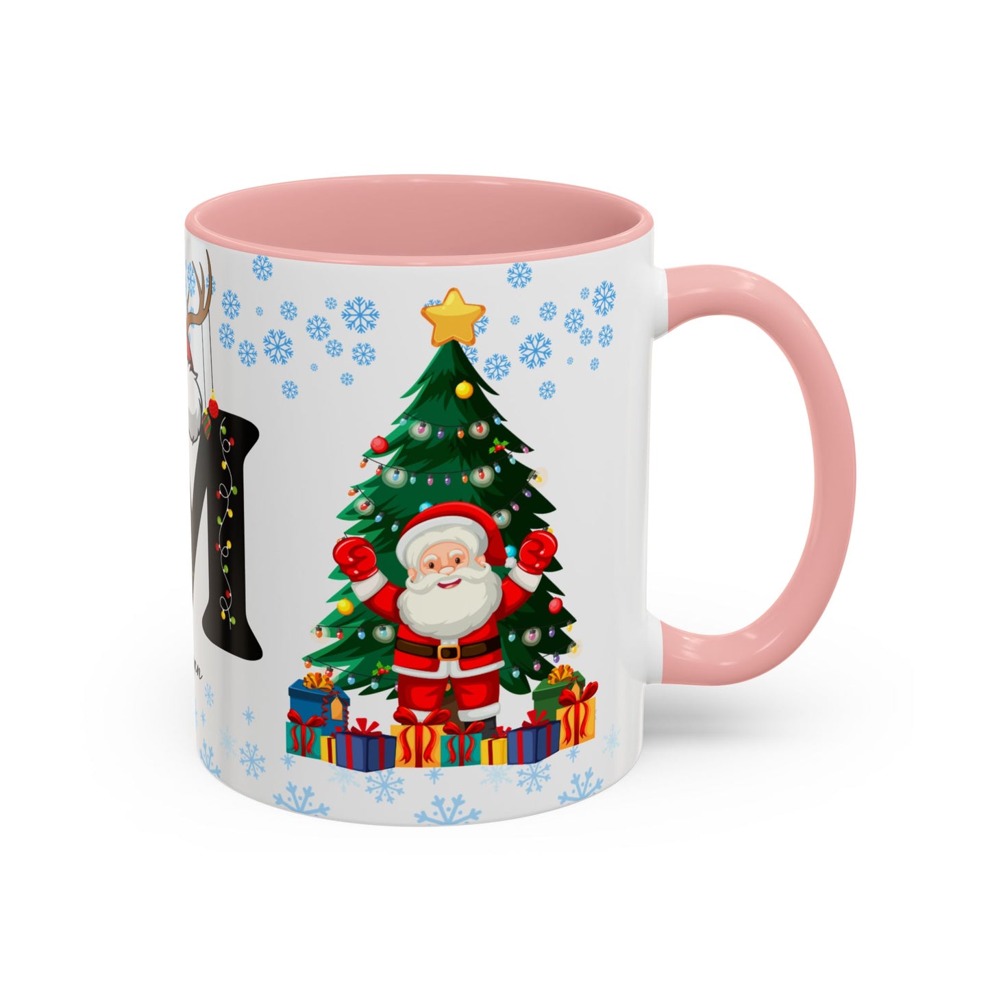 Christmas Letter M for Megan, Customizable - Accent Coffee Mug (11, 15oz)