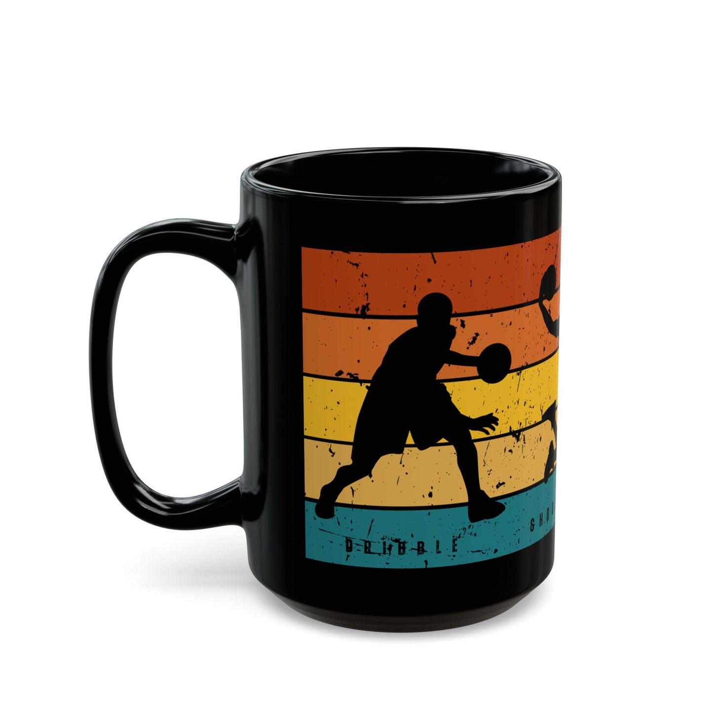 Dribble, Shoot, Score, Repeat - Black Mug (11oz, 15oz) - 10223