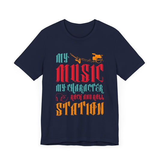 My Music My Character, Rock & Roll Station - Unisex Jersey Short Sleeve Tee - 11865